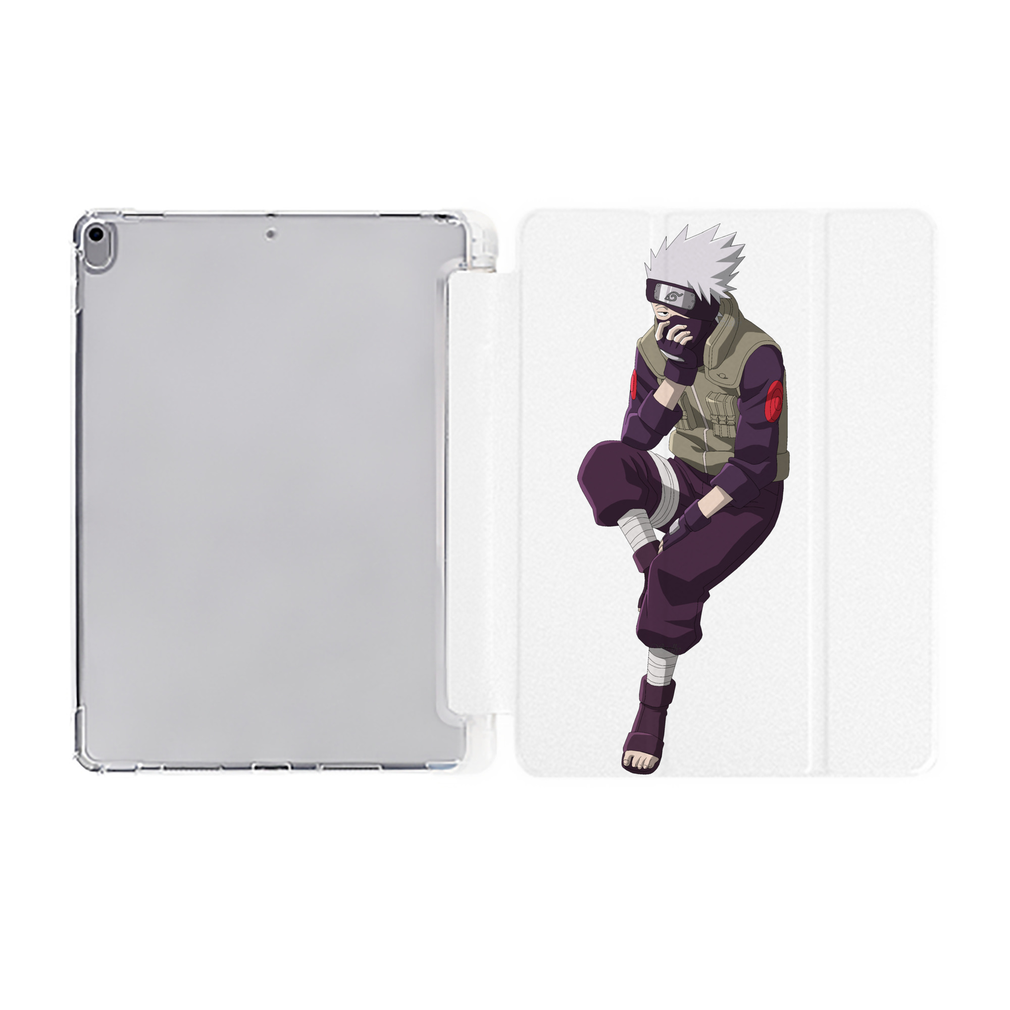 （画像用） NARUTO -ナルト- はたけ カカシ Hatake Kakashi IPad ケース ペン収納付き 三つ折りスタンド PUレザー×シリコン 対応機種9.5/10.5/10.9インチ